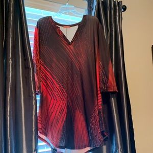 Red and black tunic